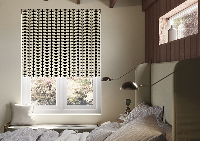Orla Kiely Solid Stem, Black - Twist&Fit Roman Blind - Image 3